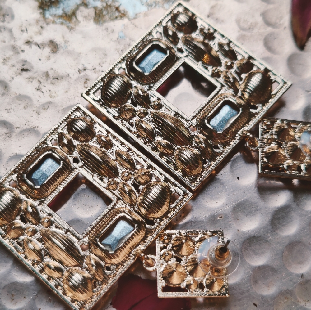 Colorful Rhinestone earrings - Picture 3 of 4